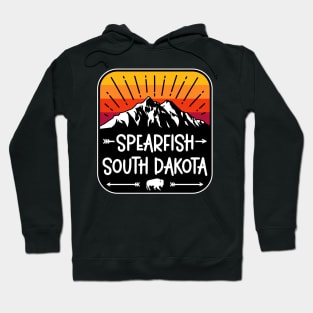 Spearfish South Dakota Vintage Mountain Sunset Hoodie